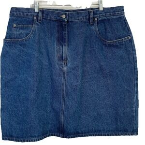 Bill Blass Denim  Skirt Knee Length Pockets 100% Cotton 22W Western Casual Work